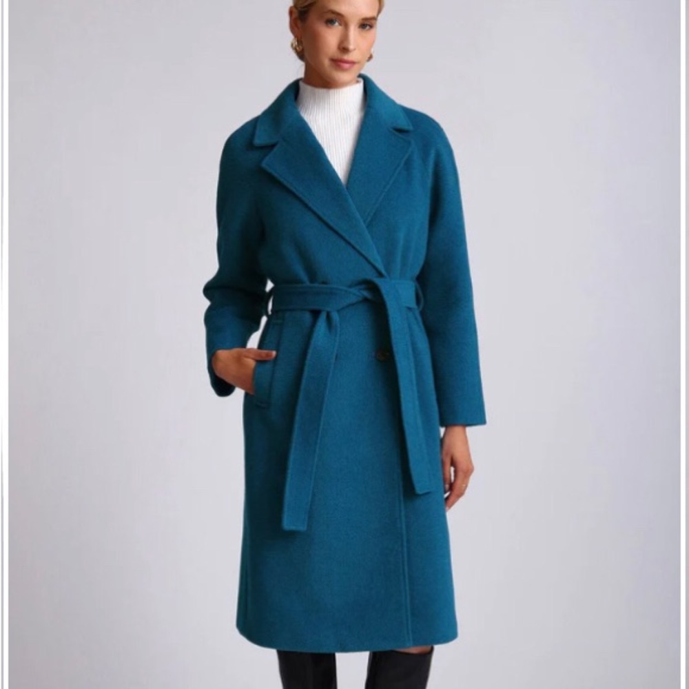 Avec Les Filles Wool Blend Belted Walker Coat.